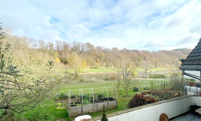 Blick von der Terrasse in die Siegauen