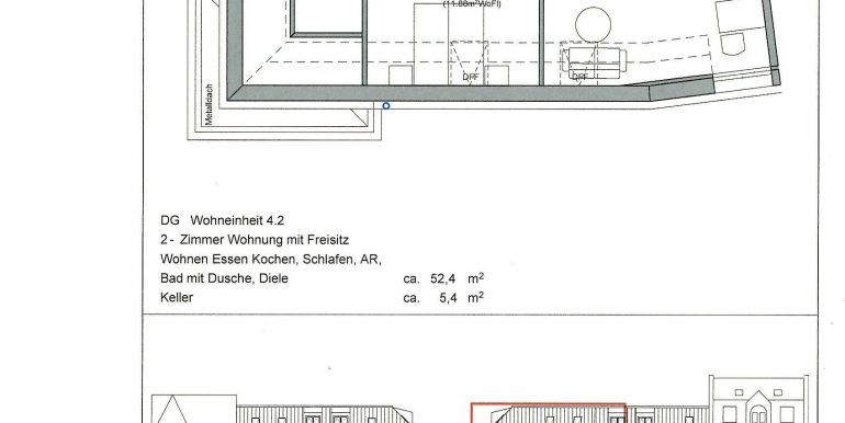 Dachgeschoss 52 m²